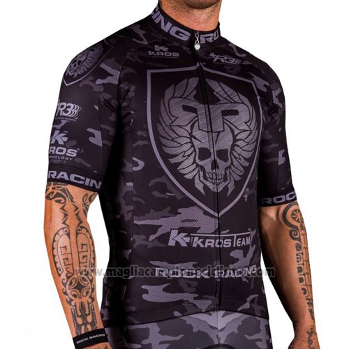 2016 Abbigliamento Ciclismo Rock Racing Marrone e Grigio Manica Corta e Salopette